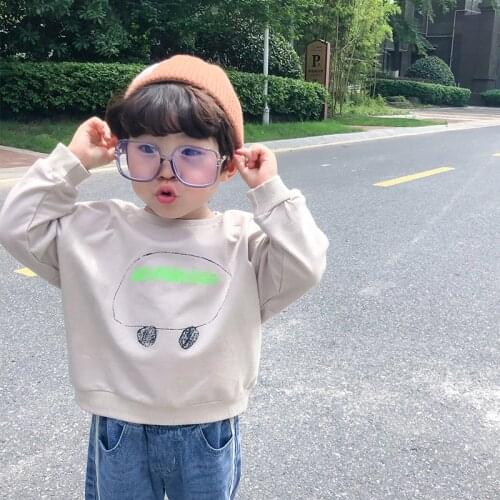 2-7 Y Toddler Boys Hoodies Kids Clothing Spring Autumn New Childrens Casual Cartoon Print Sweatshirts Fashion Pullovers Fo Boys