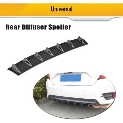 Universal Rear Bumper Diffuser Lip 7 Fin Shark For E46 E82 W205 AMG Golf All Cars ABS Plastic Gloss