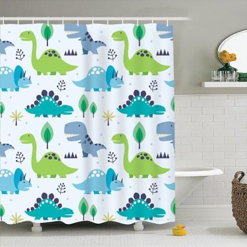 Waterproof Cartoon Dinosaur Printed Fabric Bathroom Shower Curtain in the Bathroom for Modern Accessory Bathroom Decor Product