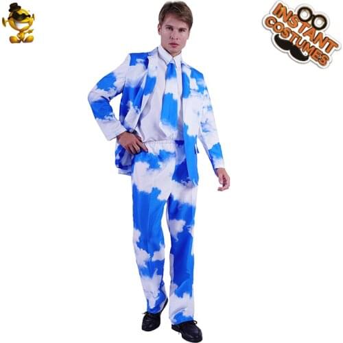 Adult Blue Sky Suit Personalized Mens Party Costume Suits Cosplay Costume for Man Jacket Pants and Tie