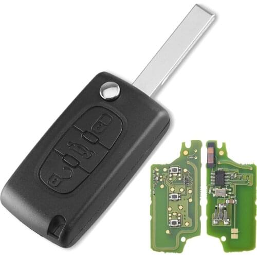 XRSHKEY 3 Button Car Remote Key Trunk Button 433MHz with ID46 Fits for C2 C3 C4 C5 Berlingo Picasso CE0536