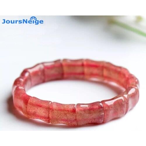 Wholesale Strawberry Natural Crystal Bracelets Bamboo Shape Hand Row Beauty for Women Gift Simple Crystal Bracelets Jewelry