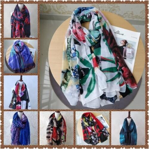 Spanish Tooth Desigual ladies' fashion scarf spring and autumn embroidery, lace flower decoration scarf
