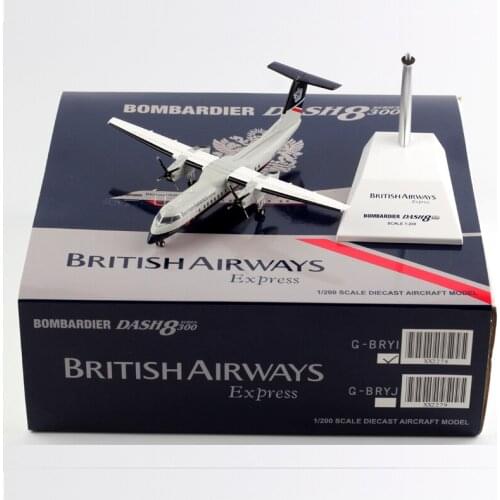 1:200 Scale British Airways Dash8-300 Airlines Model with Base Alloy Aircraft For Collectible Souvenir Show Gift Toys