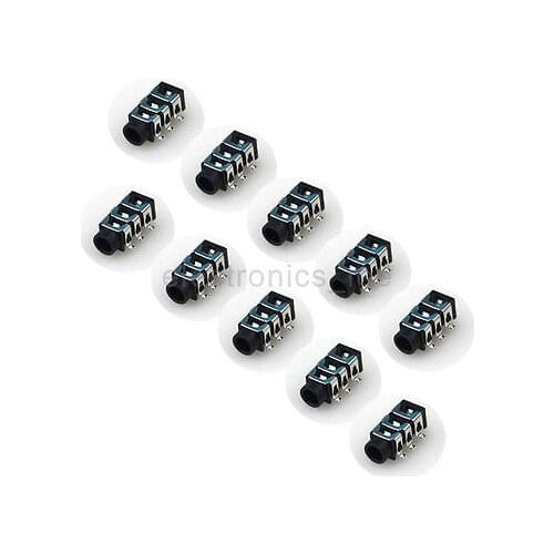 100Pcs PJ-313D Female Audio Connector 3.5mm 6 Pin SMT SMD Headphone Jack