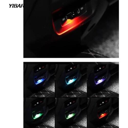 2pcs 7 Colors Automatic RGB Car LED USB Ambient Light Mood Interior Lamp