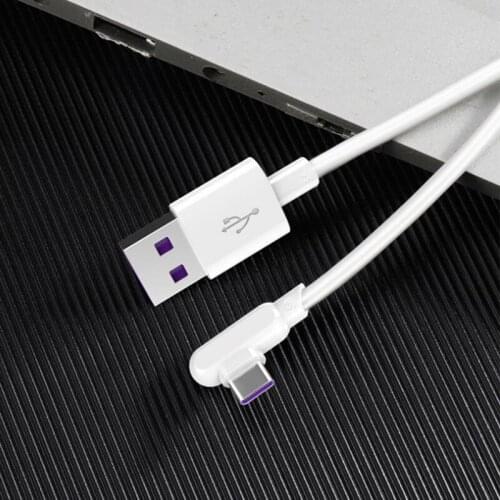 5A 90 Degree USB Type C Cable Fast Charging USB-C Charger Cable For Huawei p30 p20 Lite Mate 30 Samsung S9 Xiaomi Mi 9 8 1/2/3m