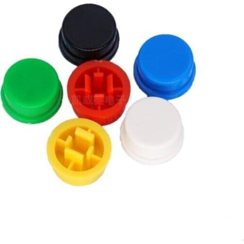 60pcs/lot 6 colors Round button cap B3F cap round switch cover 12*12*7.3 switch button cover