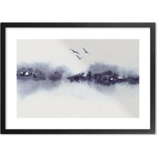 Abstract Flying Bird landscape Illustration hd Ink Painting Poster Hight Quality Paper Painting Modern Design For living Room