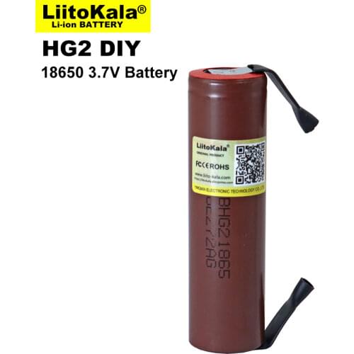 Liitokala 100% New HG2 18650 3000mAh battery 18650HG2 3.6V discharge 20A, dedicated For hg2 batteries + DIY Nickel