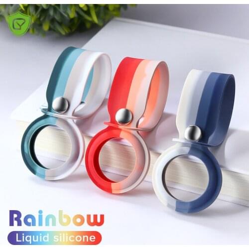 Colorful Liquid Silicone case For Apple Airtag Rainbow series Protective Cover for Airtags Air Tags Covers with Bright colors