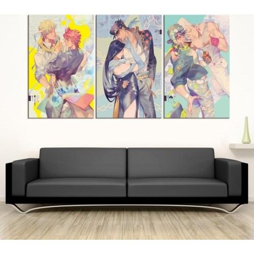 3 Pieces Anime JoJos Bizarre Adventure Canvas Paintings Modular Art Pictures for Living Room Home Decor