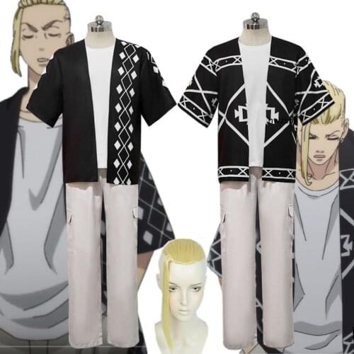 Anime Tokyo Avengers Cosplay chief Manjiro Sano Draken Fashion short sleeve shorts wig suit Adult men