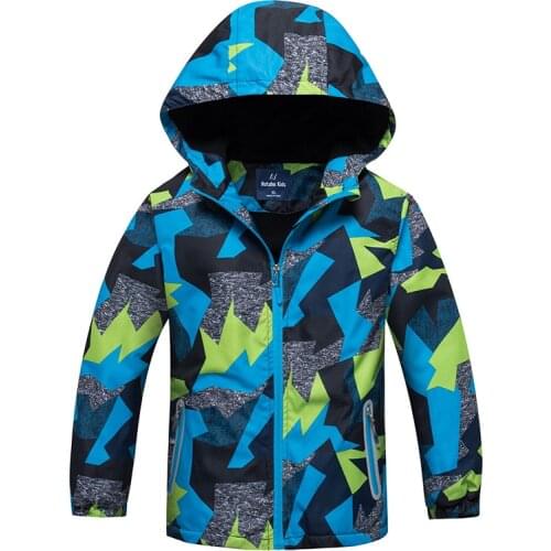 Toddler Boys Jacket Winter Hooded Plus Velvet Windproof Waterproof Windbreaker Jacket Childrens Clothing Coat Snow Jackets Boys