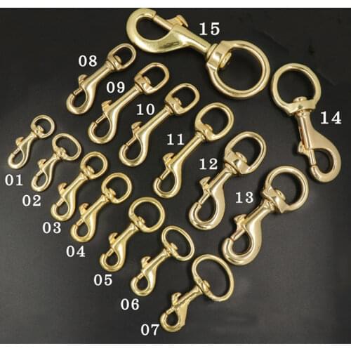 Meetee 2pcs ID10-30mm Pure Brass Trigger Swivel Buckle Lobster Snap Hook Buckles DIY Bag Strap Hooks Copper Keychain Clip Clasp