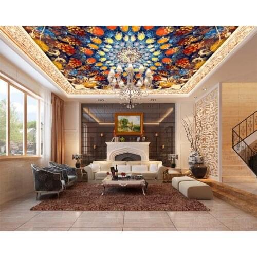 Custom ceiling 3d mural wallpaper Colorful rotating pattern for bedroom living room Large 3D ceiling wallpaper