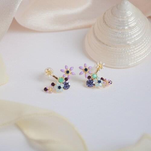 New Design Fashion Jewelry Candy-colored Flowers Stud Earrings for Woman Simple Daily Holiday Elegant Earring