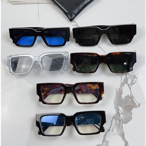 Small Square Transparent Frame Steampunk Clear Grey Sunglasses Women Men Unisex Rectangle Solar Protection Shapes 2021 Omri010