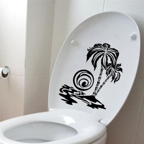 Palm Tree Beach Sunset Home Decor Wall Decal Toilet Sticker Vinyl 6WS0060