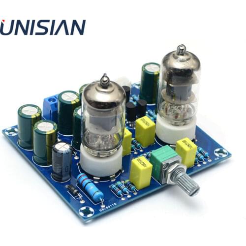 UNISIAN HIFI vacuum tube Preamplifier board 6J1 good sound electronic bile buffer preamp AC12V for home amplifier
