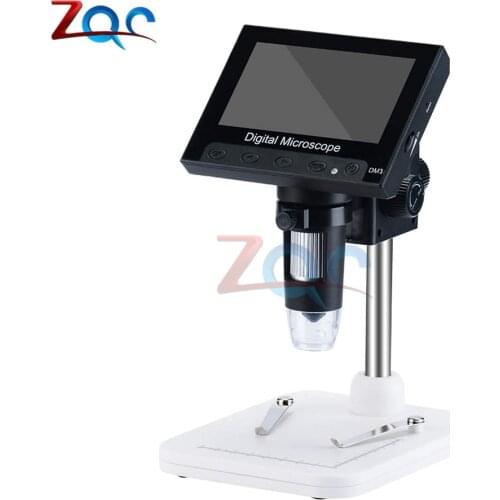 Portable 4.3 inch LCD Digital Microscope 50X-1000X Magnification Endoscope Plastics Stand 8 LED Light Video Camera Microscope