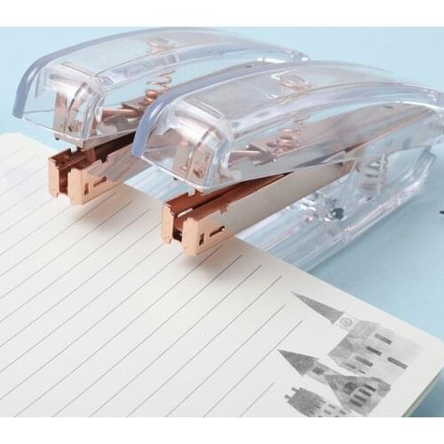 Transparent Portable Stapler Set with Staples 10# Stationery Office Binding Tool School Binder Teacher Gift Accessories E6146