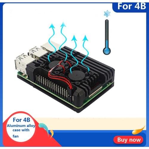 Raspberry Pi 4B Armor Aluminum Alloy Case Protective Shell Metal Enclosure For Raspberry Pi 4B