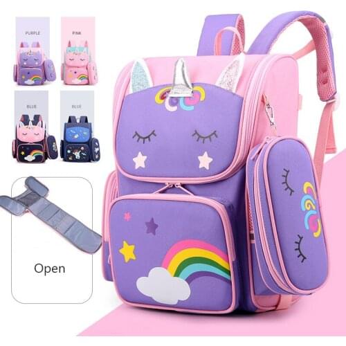 Kids Space Rocket 3D Stereo School Bag New Children Orthopedics Backpacks Fashion Girls Cute Printing Oxford Waterproof Bookbag