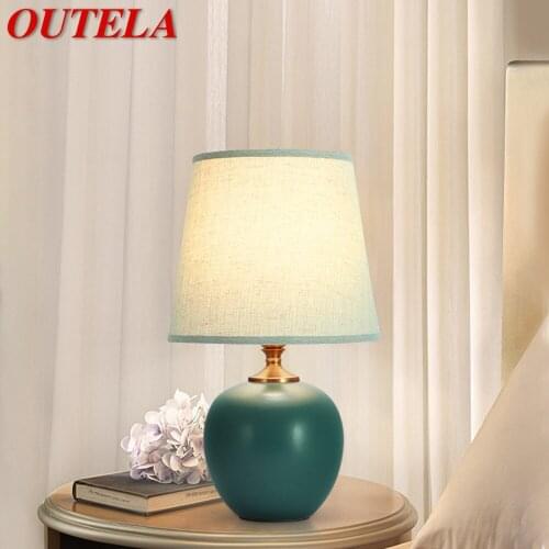 OUTELA Touch Dimmer Table Lamp Contemporary Ceramic Desk Light Decorative for Home Bedroom