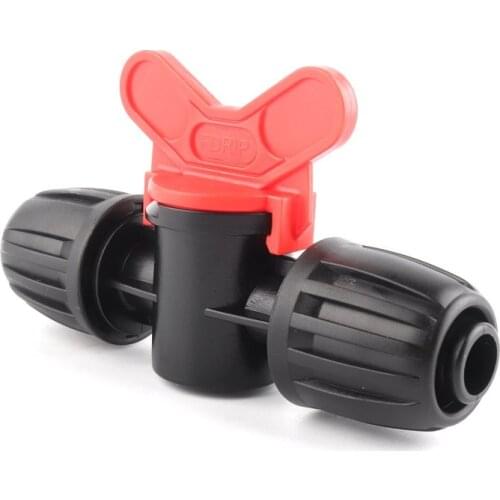 2pcs New 16mm HDPE Pipe Ball Valve PE Hose Valve Lock Nuts Garden Water Connectors Micro Irrigation PE Pipe Hose Joints Fittings