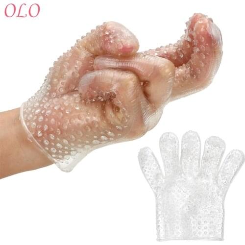 OLO Flirting Finger Gloves Adult Products Female Masturbation Finger Sleeve Adult Games Sex Toys for women Clitoris Stimulator