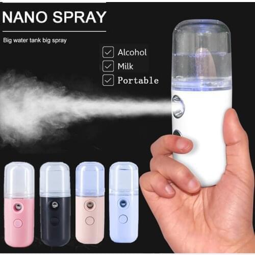 USB Rechargeable Humidifier Face Moisturizing Nebulizer Beauty Skin Care Tools Mini Nano Mist Sprayer Cooler Facial Steamer
