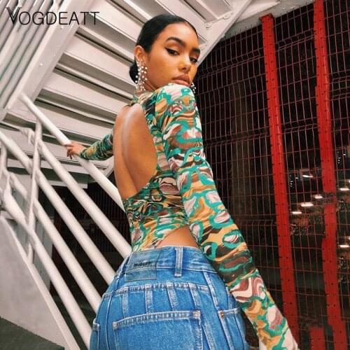 VOGDEATT Open Back Bodysuit