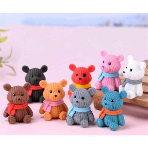 1 Set New Popular Party Home Decoration Accessories Cute Plastic Tedy Bear Miniature P31B