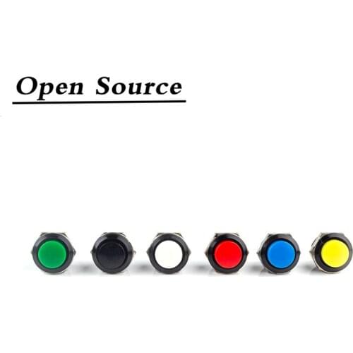10pcs Momentary Push Button Switch 16mm Momentary 6A/125VAC 3A/250VAC Round Switches R13-507 BLACK RED GREEN WHITE BLUE YELLOW