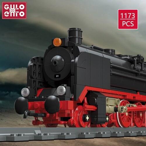 1173PCS Children Toys City Steam Train German BR01 Locomotive Building Blocks High-Tech Rail Model Bricks Gifts For Kids Boys