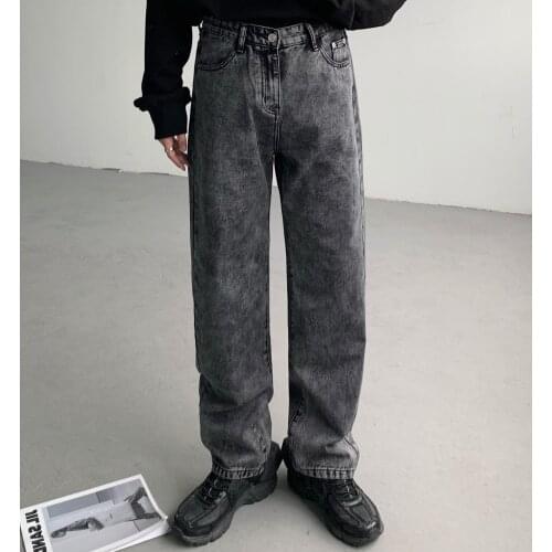 2021 Jeans Womens Jeans Baggay High Waist Straight Pants Women Black Fashion Casual Loose Undefined Trousers