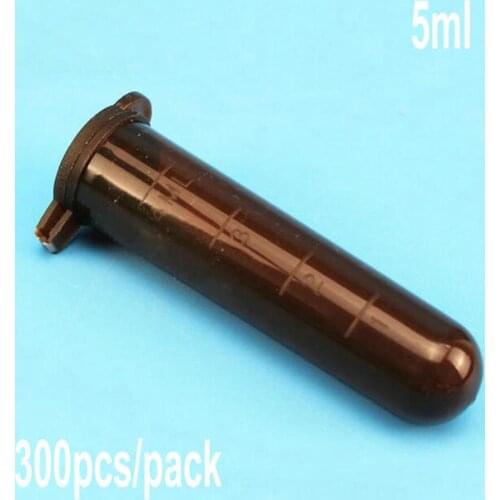 300pcs/pack 5ml plastic brown lucifugal centrifuge tube Micro Laboratory Test Tubing Vial lab sample container with cap