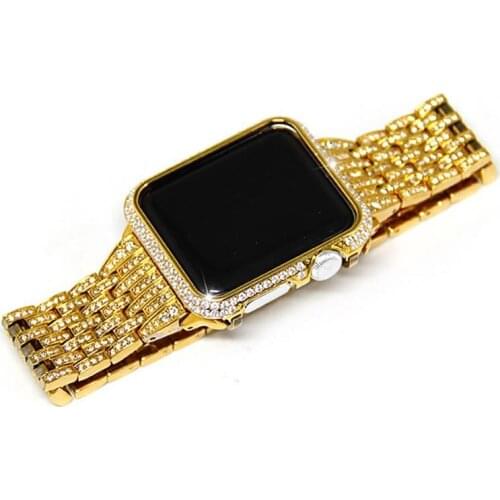38-42mm Bracelet For Apple Watch Series 4 1 2 3 Crystal Rhinestone Diamond Watch Band Luxury Stainless Steel Strap iWatch Bands