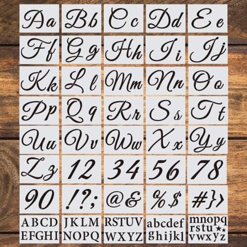 40pcs Alphabet Letter Stencils Reusable Plastic Templates for Art Drawing Painting Craft DIY Writing on Chalkboard Wood