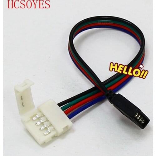 5pcs No soldering 4PIN Cable PCB Board Wire to 4 Pin Female Adapter 10mm 5050 RGB LED Strip light connectors