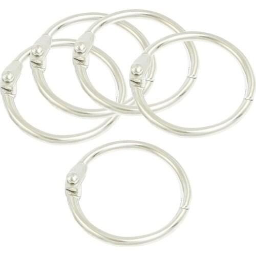 5 pcs silver 30mm Od. Metal Staple Book Binder Loose Leaf Circlip Ring