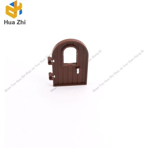 "Building Blocks Parts 64390 8PCS Door 1 x 4 x 6 Round Top with Window and Keyhole, Reinforced Edge LEGOING MOCS Education"