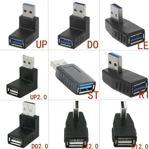 90 grad oben und unten links und rechts USB 3,0 2,0 eine stecker an buchse adapter stecker, für laptop plug-in