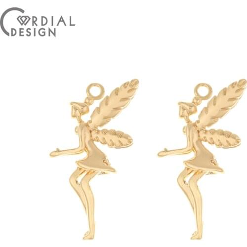 Cordial Design 50Pcs 13*25MM Jewelry Accessories/Charms/Genuine Gold Plating/Hand Made/Pendant/Earring Findings/DIY Making