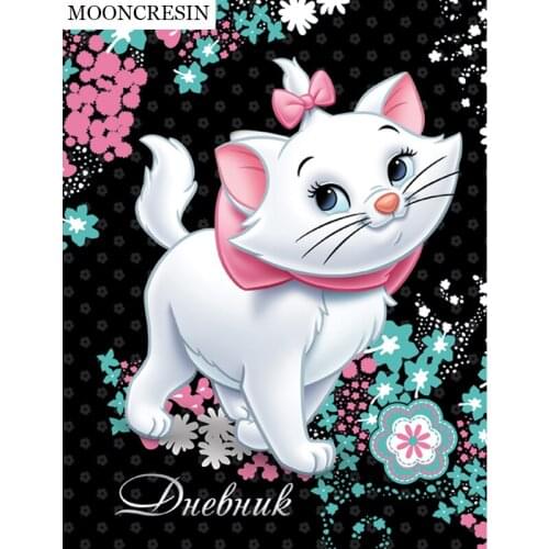 Diy Diamond Embroidery Cross Stitch Cartoon Lovely Cat 5D Diamond Painting Crystal Needlework Mosaic Party Decoration Child Gift
