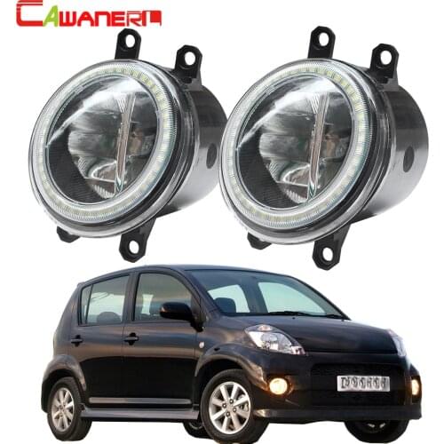 Cawanerl For Daihatsu Materia Coo Subaru Dex 2005-2016 Car LED Bulb 4000LM Fog Light + Angel Eye DRL Daytime Running Lamp 12V