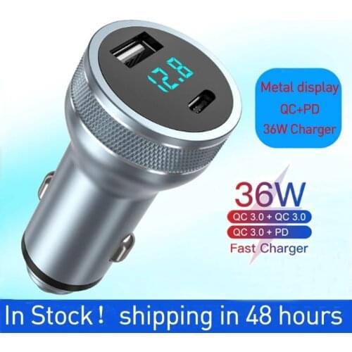36W 5V Car Chargers 2 Ports Fast Charging For Samsung Huawei iphone 12Pro 8 Plus Universal Aluminum Dual USB Car-charger Adapter