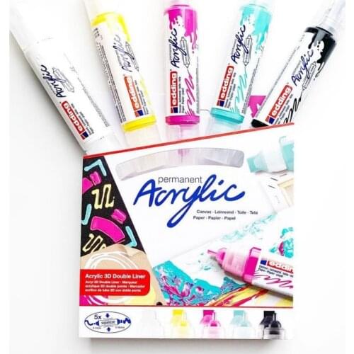 Edding 5400 Acrylic Double 3D Liner Paint Markers For Artist Canvas Carton Cardboard Paper Wood Art Supplies School