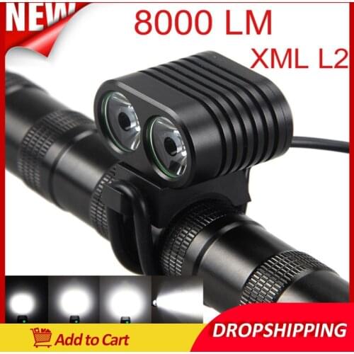Bike Light Rechargeable 4 Modes 8000 Lumens LED Mountain Road Bike Front Light Headlight Headlamp Bicycle Light Bike Accessories